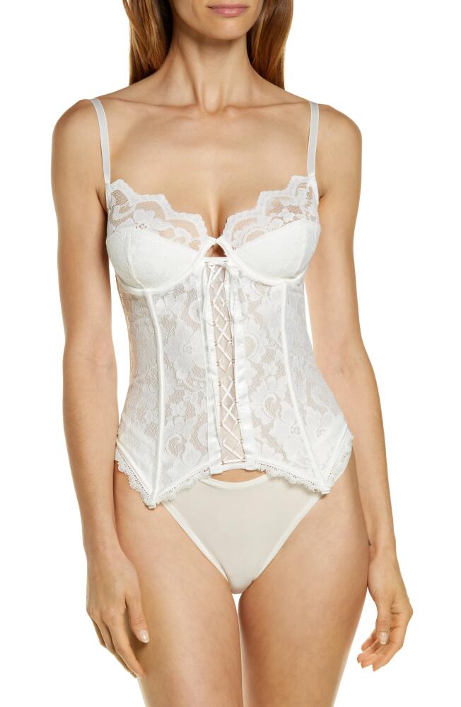 Coquette Lace Bustier Underwire Bra in White Cover