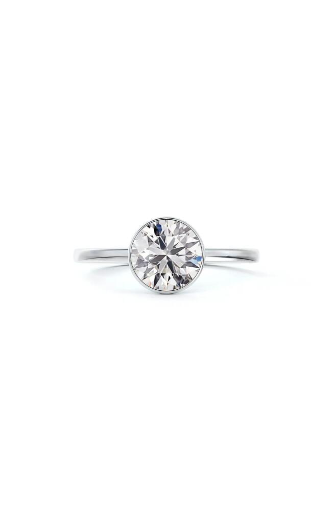 De Beers Forevermark x Micaela Hidden Halo Bezel Set Diamond Engagement Ring in Platinum-D1.00Ct Cover