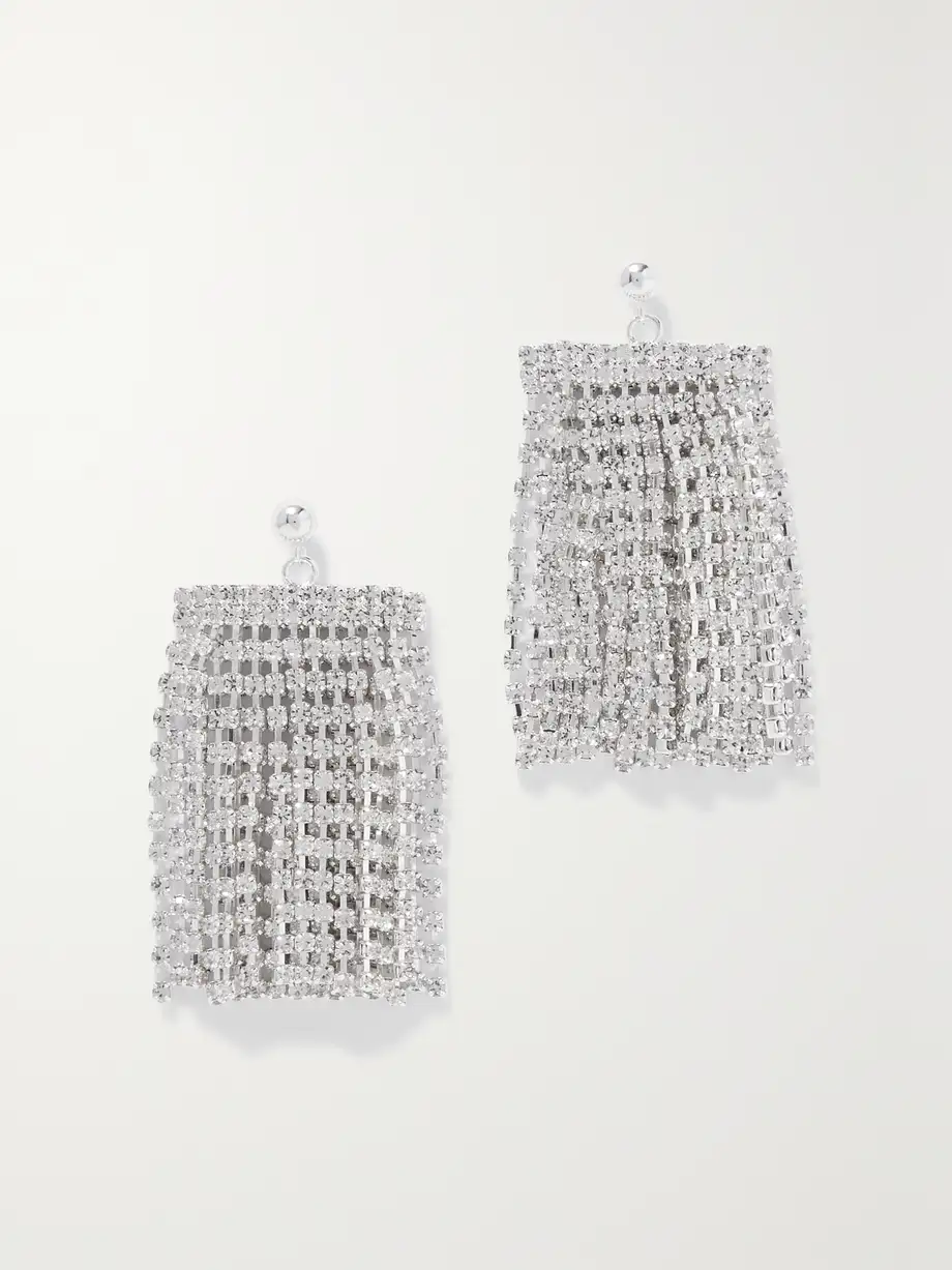 PEARL OCTOPUSS.Y - Fringe Silver-plated Crystal Earrings - One size Cover