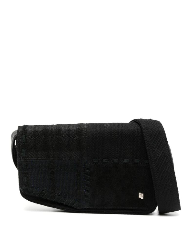 Ader Error panelled bouclé crossbody bag - Black Cover