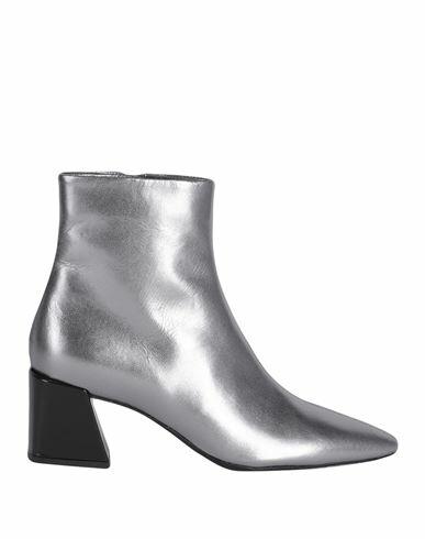 Furla Woman Ankle boots Silver Soft Leather Cover