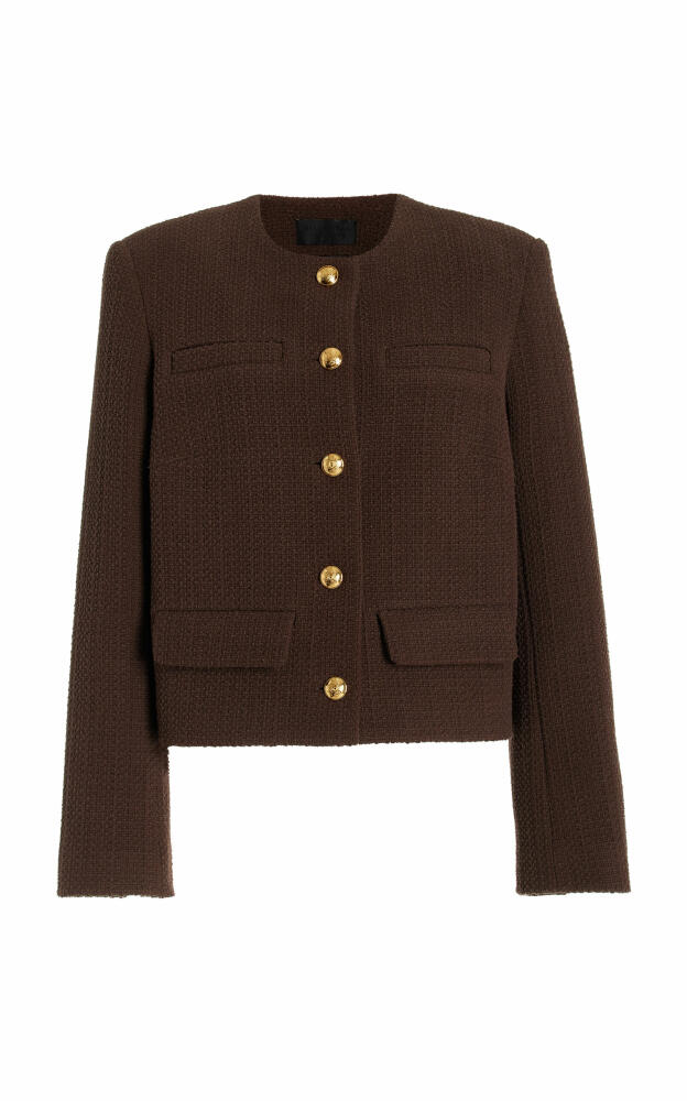 NILI LOTAN - Paige Cotton-Blend Jacket - Brown Cover