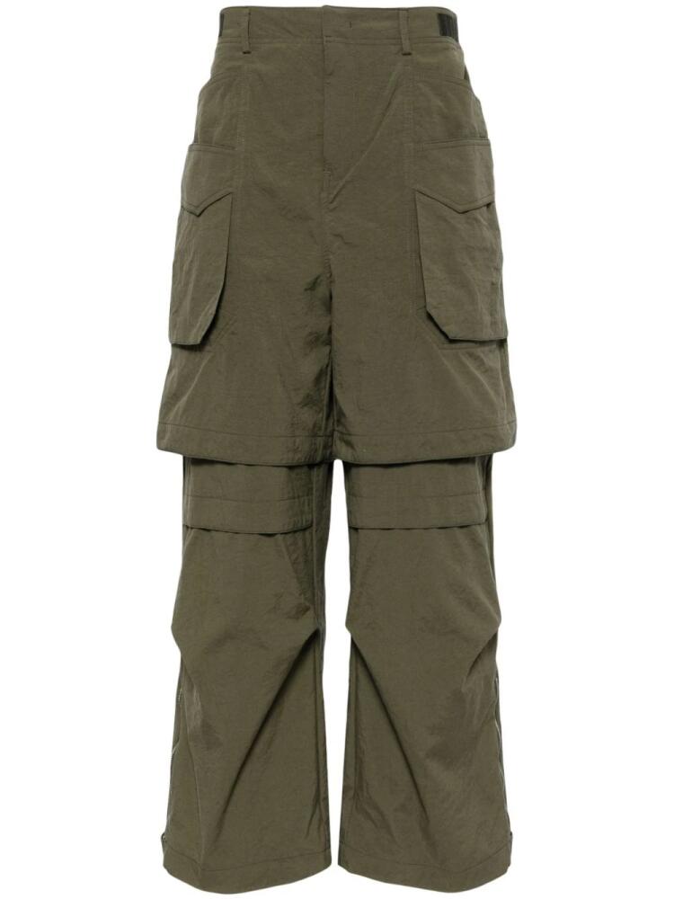 Juun.J layered cargo trousers - Green Cover