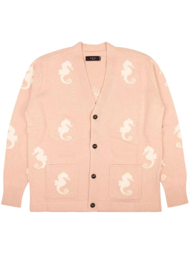 AMIRI seahorse-jacquard cardigan - Pink Cover