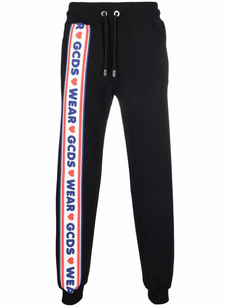 GCDS side logo stripe track pants - Black Cover