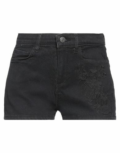 Guess Woman Denim shorts Black Cotton, Polyester, Elastane Cover