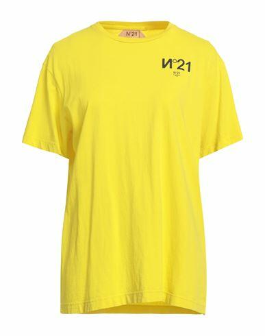 N°21 Woman T-shirt Yellow Cotton Cover