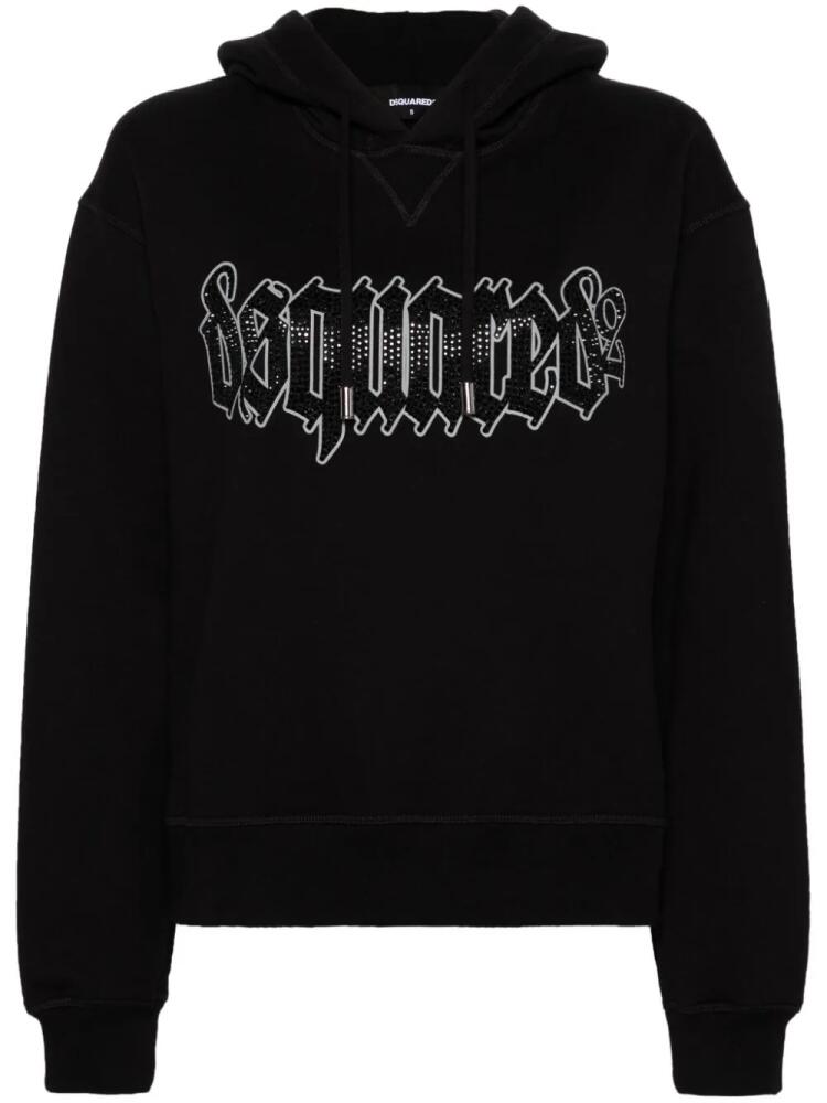 DSQUARED2 logo-print cotton hoodie - Black Cover