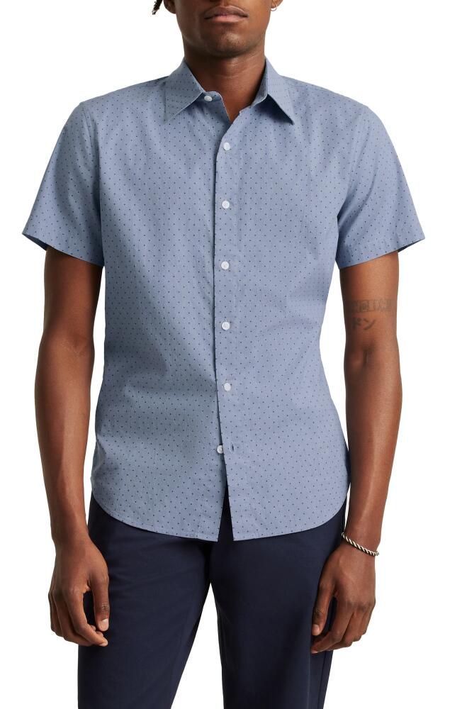 Bonobos Riviera Dot Print Short Sleeve Stretch Cotton Button-Up Shirt in Salt Pond Dot Cover