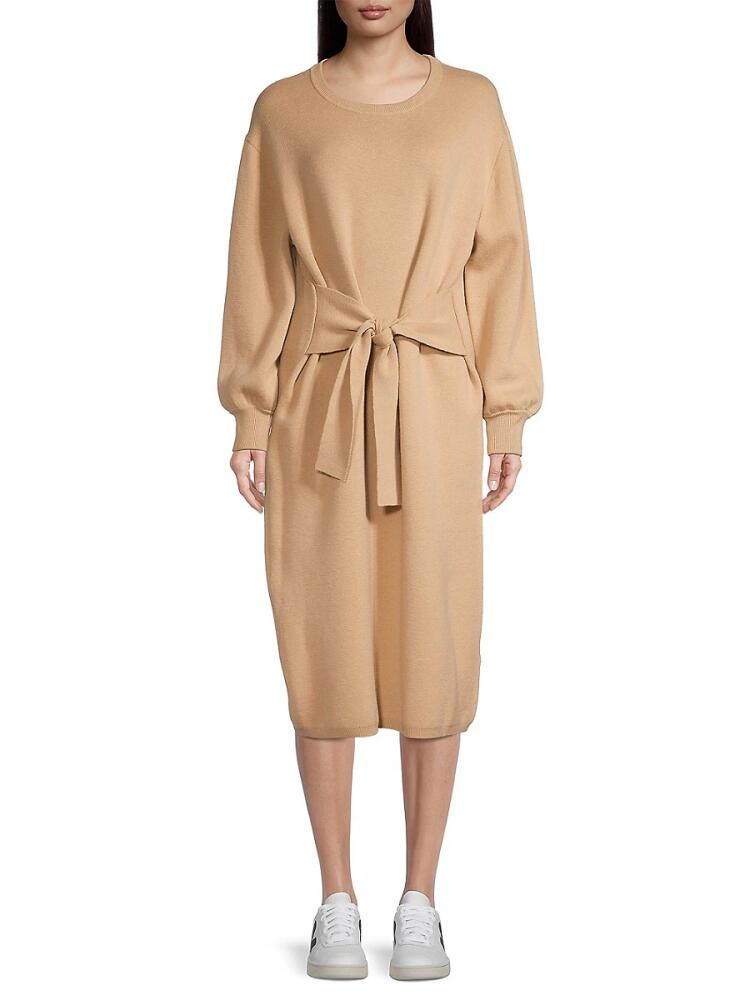 BOSS Women's Fusiana Wool-Blend Sweater Dress - Camel Cover