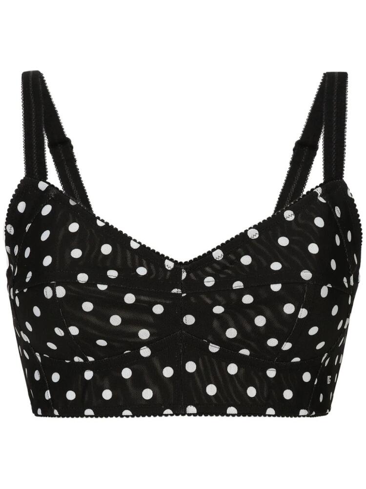 Dolce & Gabbana polka-dot corset top - Black Cover