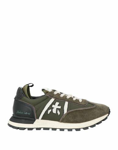 Premiata Woman Sneakers Military green Leather, Textile fibers Cover