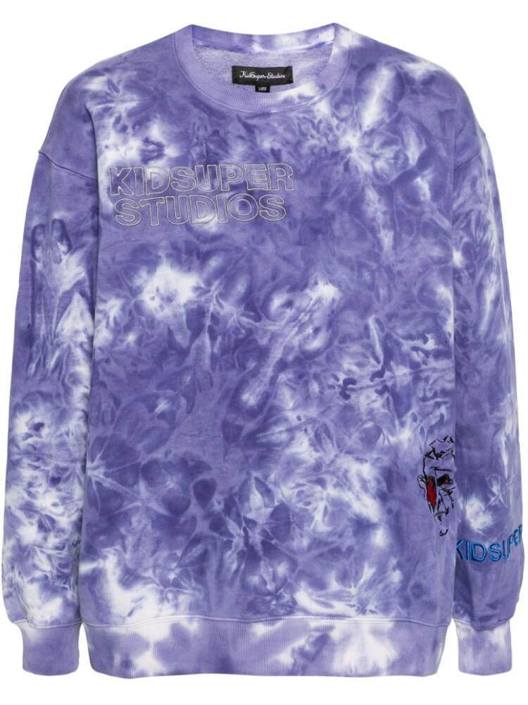 KidSuper logo-embroidered dyed sweatshirt - Purple Cover