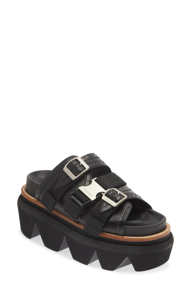 Sacai Wingtip Slide Sandal in Black Cover