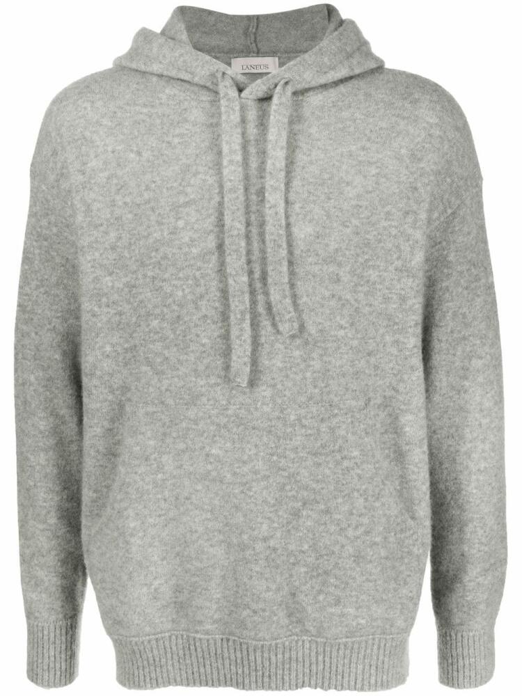 Laneus knitted ribbed-trim hoodie - Grey Cover