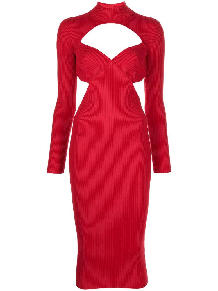 Fleur Du Mal cut-out detail midi dress - Red Cover