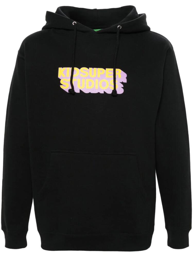 KidSuper logo-print cotton hoodie - Black Cover