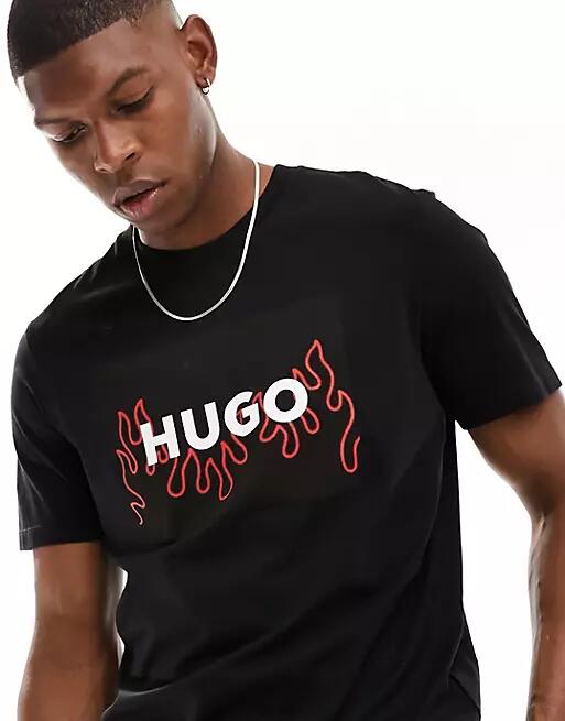 Hugo Dulive box logo T-shirt in black Cover