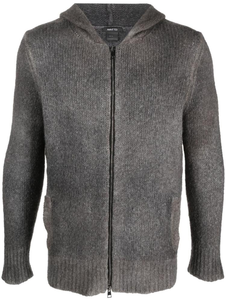 Avant Toi long-sleeve hooded cardigan - Grey Cover