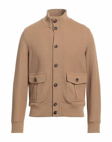 Circolo 1901 Man Cardigan Camel Virgin Wool Cover