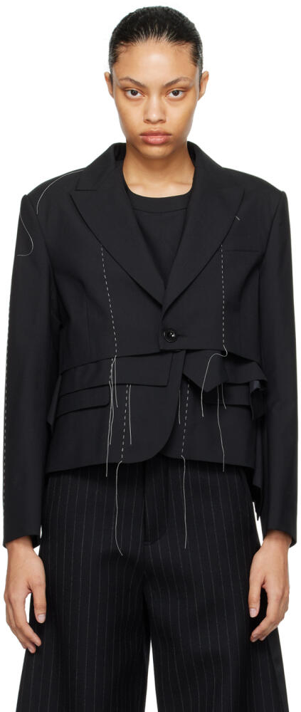 sacai Black Layered Blazer Cover