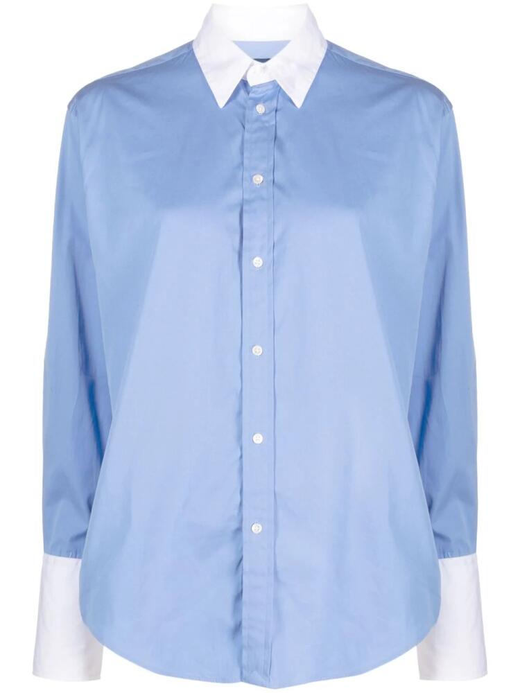 Polo Ralph Lauren contrast-trim long-sleeve shirt - Blue Cover