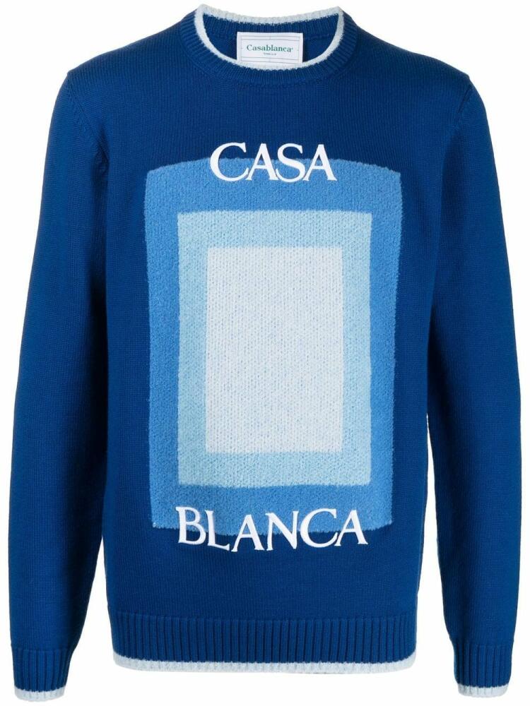 Casablanca logo dégradé intarsia jumper - Blue Cover