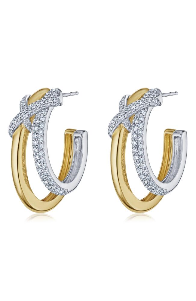 Kwiat XO Diamond Hoop Earrings in Two Tone White/Yellow Gold Cover