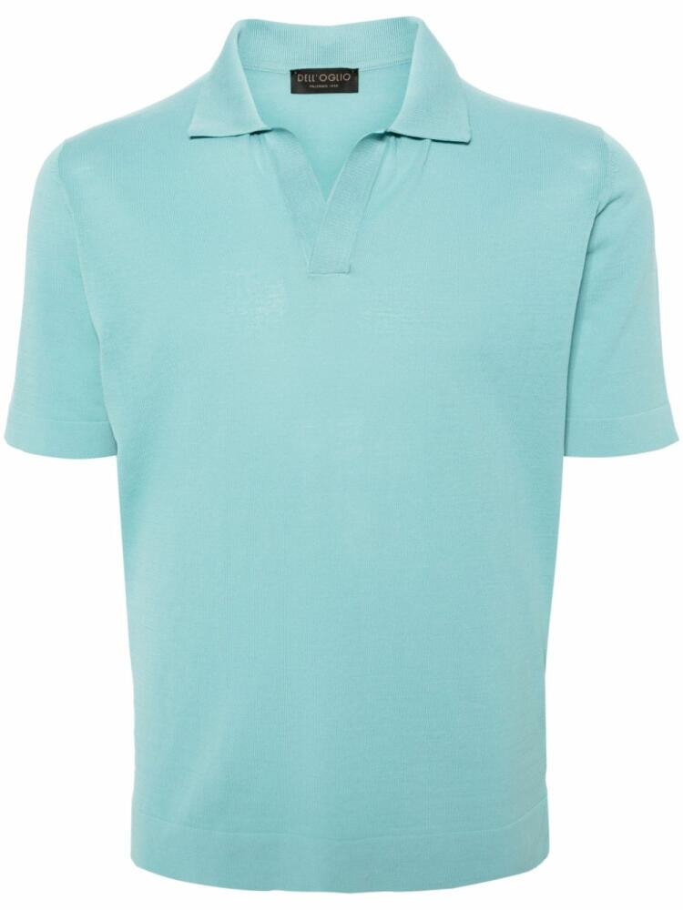 Dell'oglio split-neck cotton polo shirt - Blue Cover