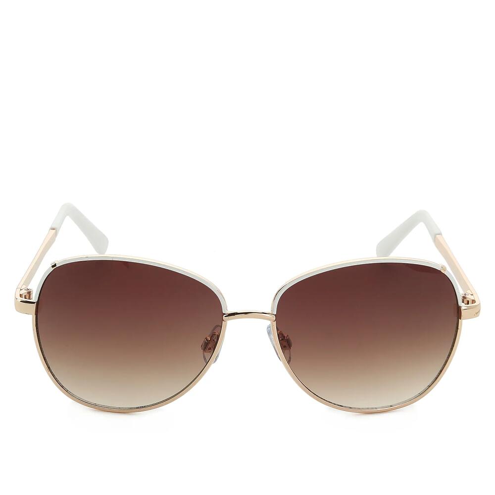 Kelly & Katie Ophelia Sunglasses | Women's | White/Gold Metallic Cover