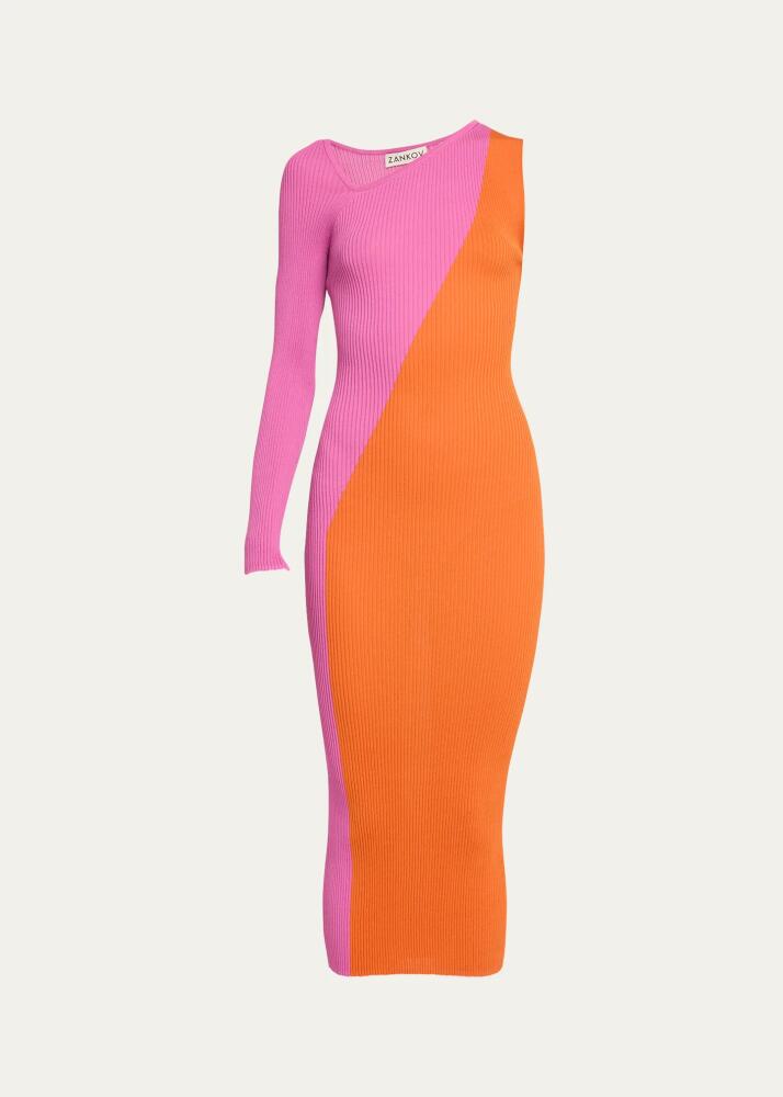 ZANKOV Lakshimi Asymmetric Colorblock Dress Cover