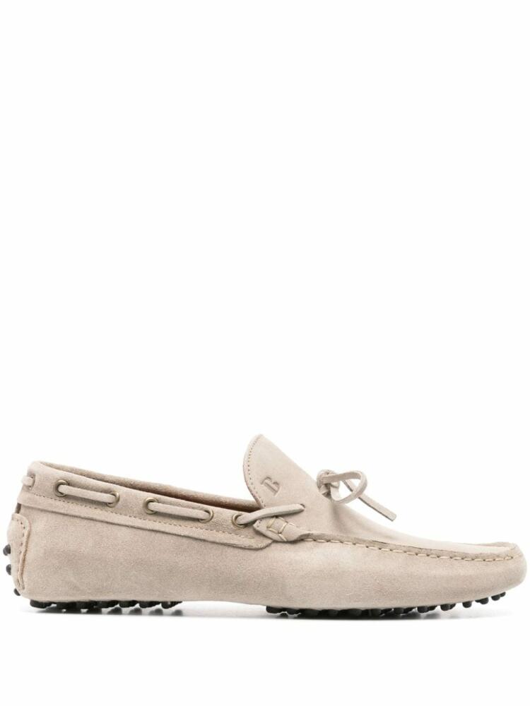 Boggi Milano logo-debossed suede boat loafers - Neutrals Cover