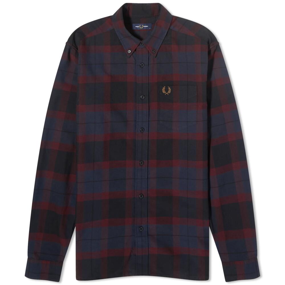 Fred Perry Men's Tartan Shirt in Oxblood Cover