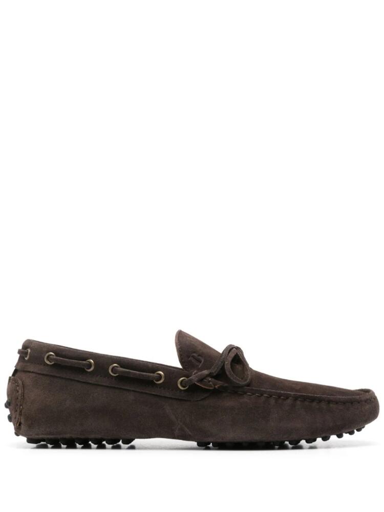 Boggi Milano logo-debossed suede boat loafers - Brown Cover