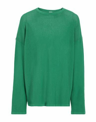 8 By Yoox Cotton Relaxed Fit Crew-neck Jumper Man Sweater Green Cotton, Recycled cotton Cover