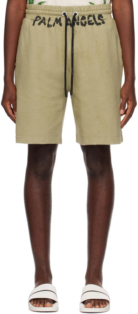 Palm Angels Khaki Faded Shorts Cover