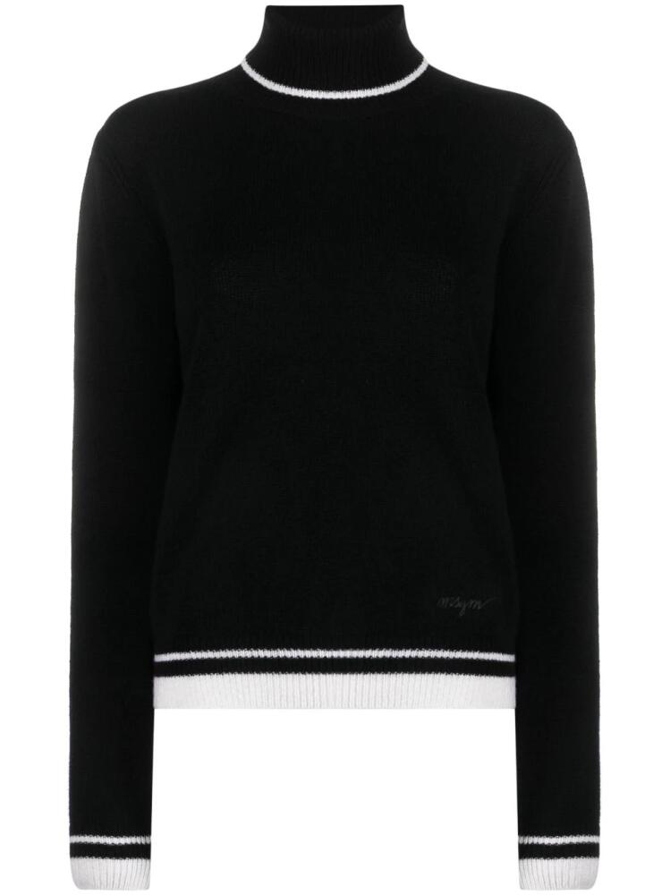 MSGM stripe-detail high-neck jumper - Black Cover