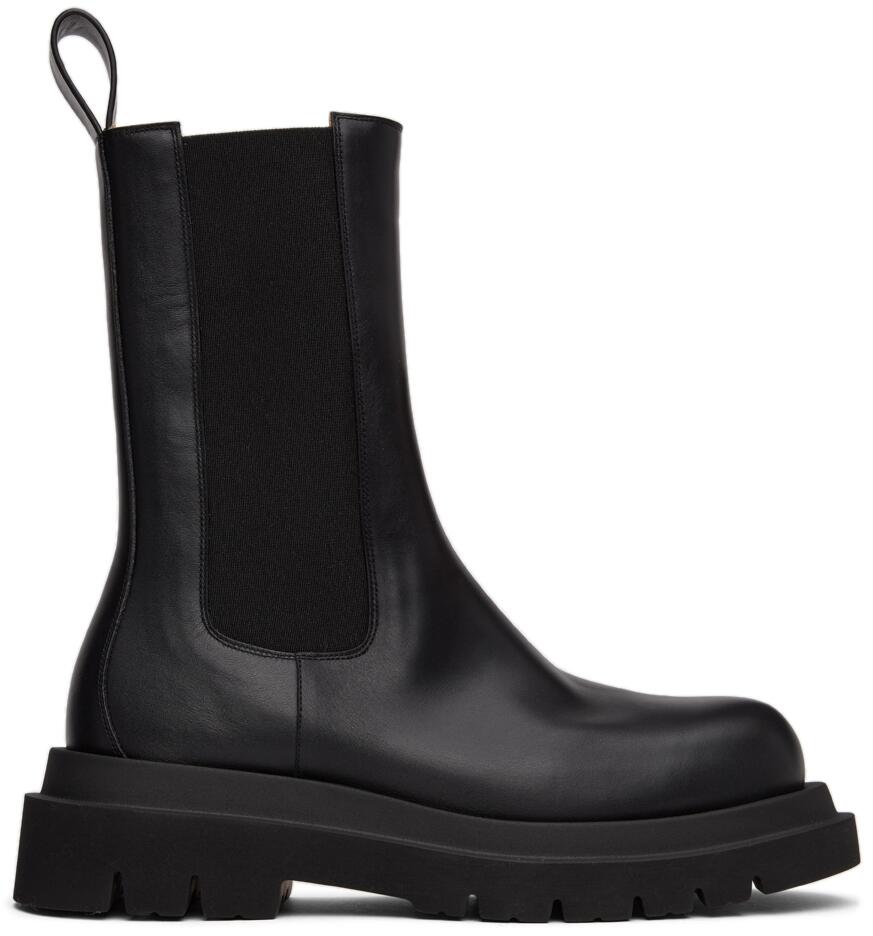 Bottega Veneta Black Shearling Lug Chelsea Boots Cover