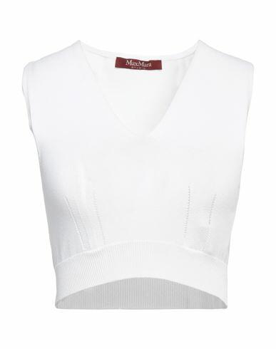 Max Mara Studio Woman Top White Viscose, Polyamide Cover