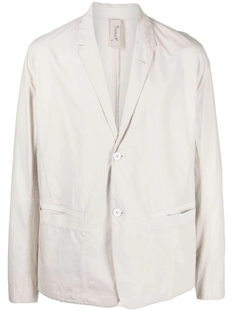 Transit notched-lapels cotton blazer - Grey Cover