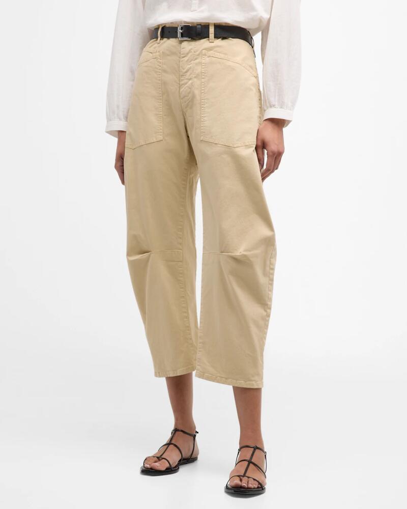 Nili Lotan Shon Mid-Rise Cropped Pants Cover