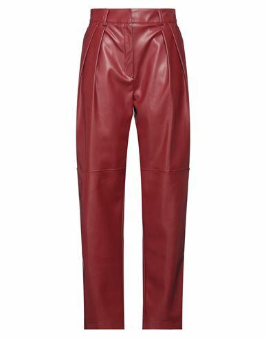 Actualee Woman Pants Brick red Polyurethane Cover