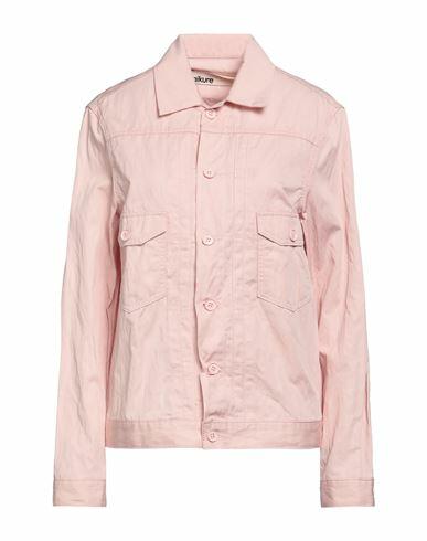 Haikure Woman Jacket Pastel pink Cotton, Metal Cover