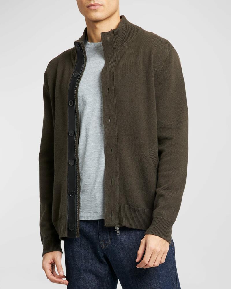 Brioni Men's Full-Zip Cashmere Cardigan Sweater Cover