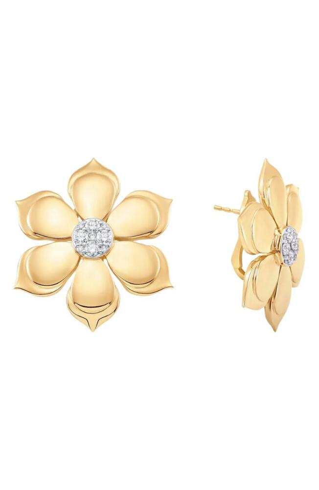 Sara Weinstock Lierre Diamond Flower Stud Earrings in Yellow Gold/Diamond Cover