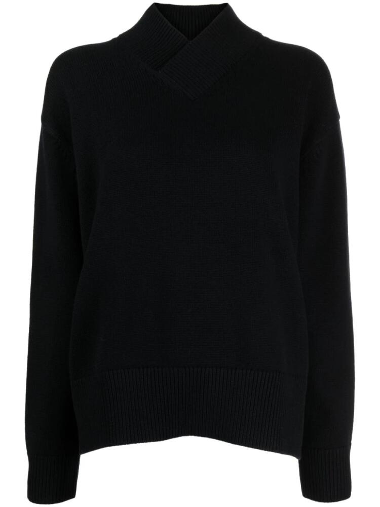 Studio Nicholson crossover-neck knitted jumper - Black Cover