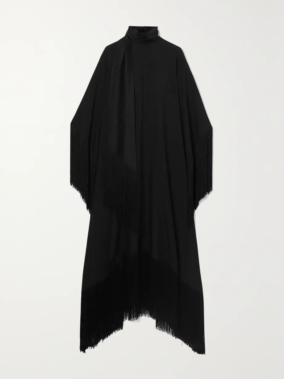 Taller Marmo - + Net Sustain Mrs. Ross Fringed Crepe Kaftan - Black Cover