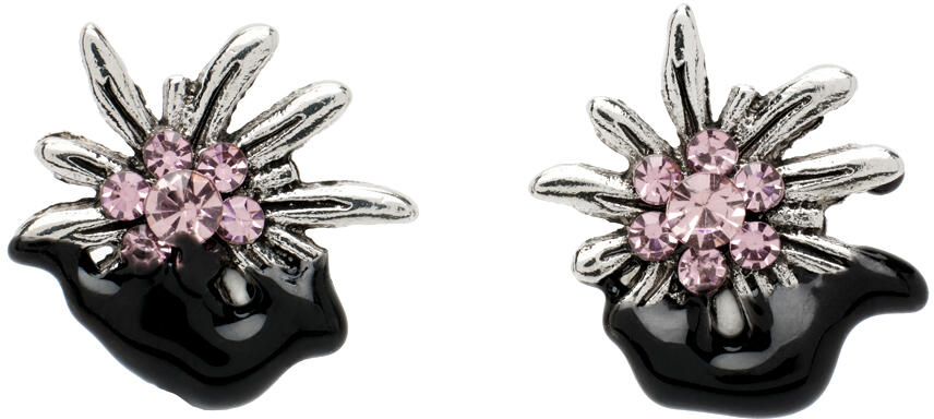 Ottolinger Silver & Black Dipped Edelweiss Stud Earrings Cover