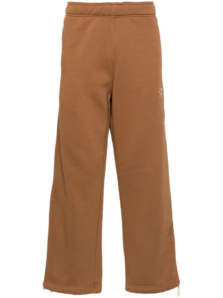 Société Anonyme logo embroidered satin trim trousers - Brown Cover