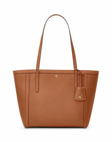 Lauren Ralph Lauren Crosshatch Leather Medium Clare Tote Woman Handbag Tan Bovine leather Cover